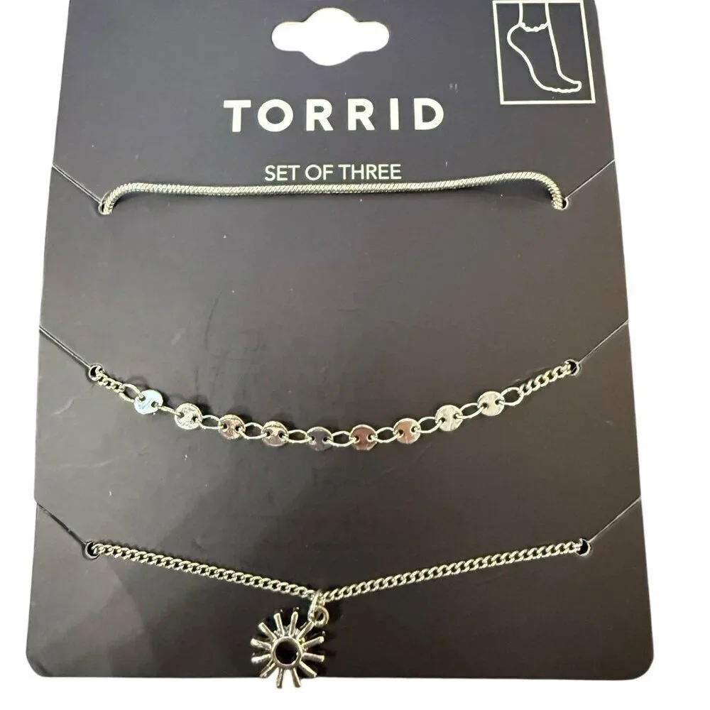 Torrid Set of 3 Ankle Bracelets NEW